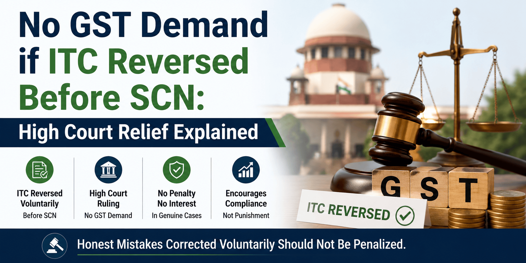 No GST Demand if ITC Reversed Before SCN: High Court Relief Explained image